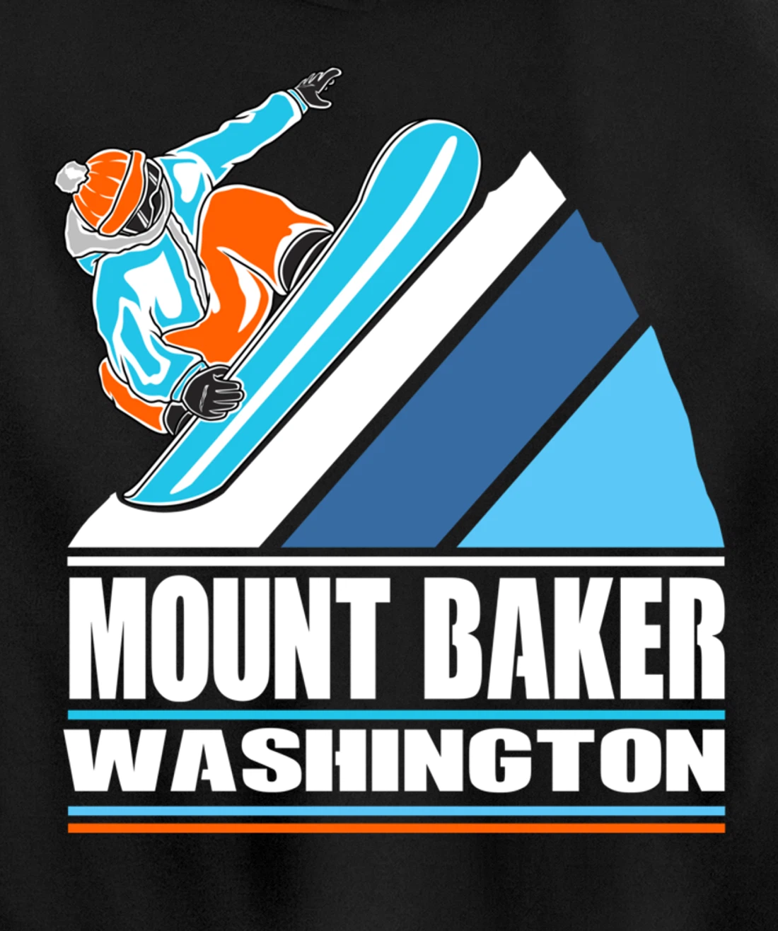 Mount Baker Washington - Vintage Snowboarder Pullover Hoodie