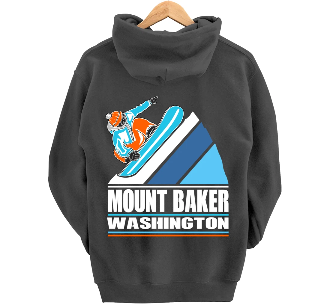 Mount Baker Washington - Vintage Snowboarder Pullover Hoodie
