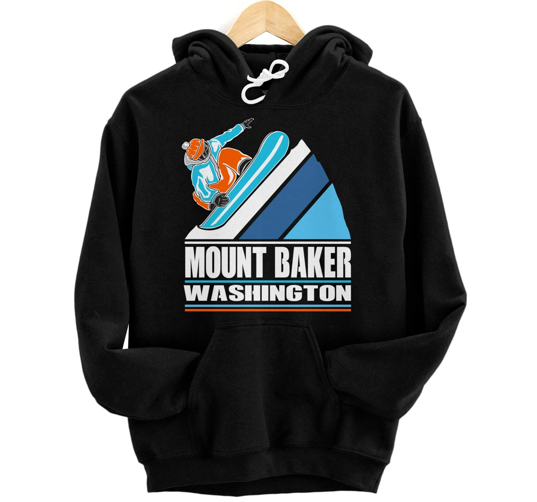 Mount Baker Washington - Vintage Snowboarder Pullover Hoodie