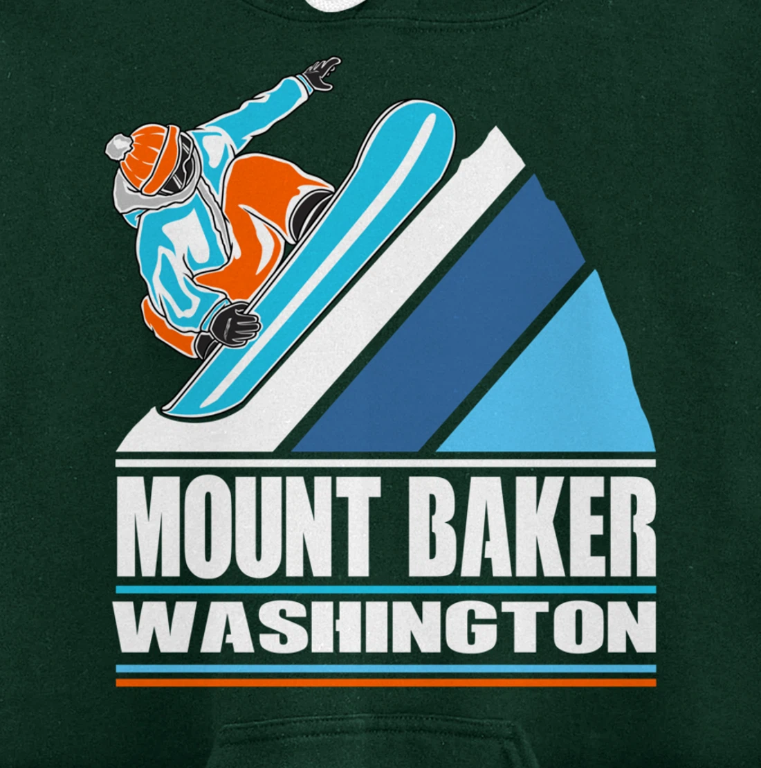 Mount Baker Washington - Vintage Snowboarder Pullover Hoodie