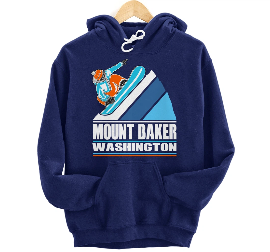 Mount Baker Washington - Vintage Snowboarder Pullover Hoodie