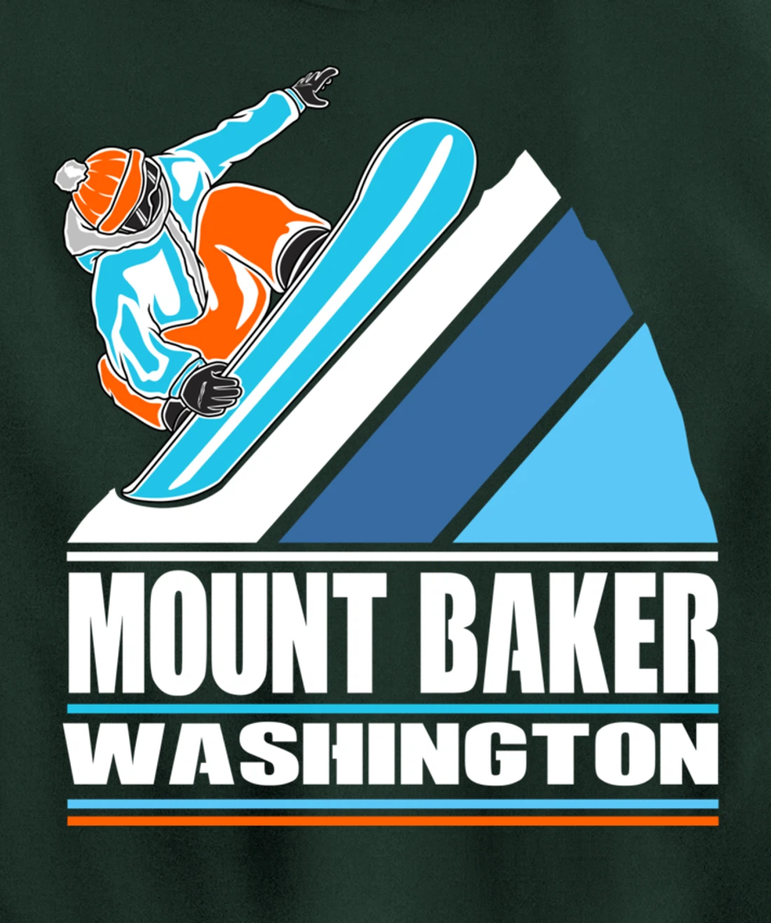 Mount Baker Washington - Vintage Snowboarder Pullover Hoodie