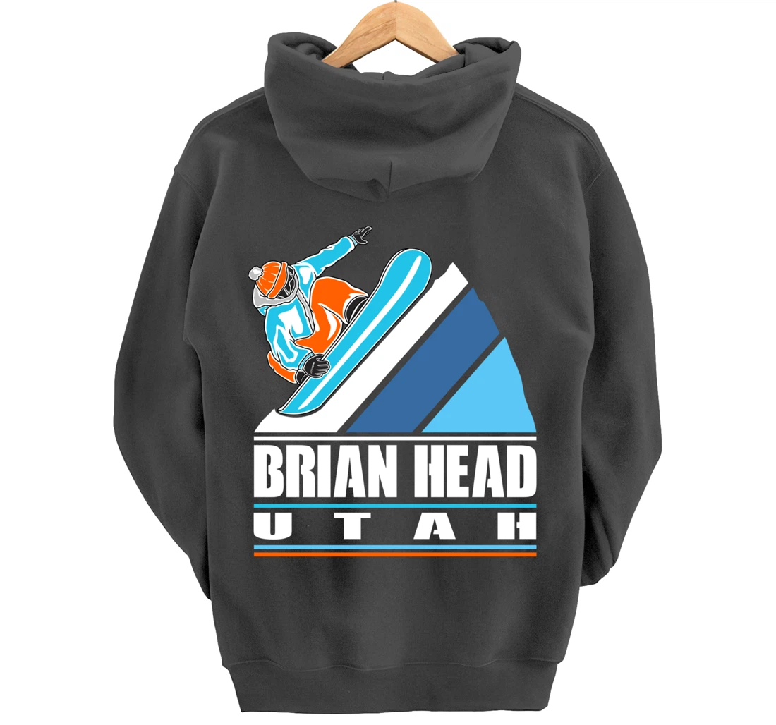 Brian Head Utah - Vintage Snowboarder Pullover Hoodie