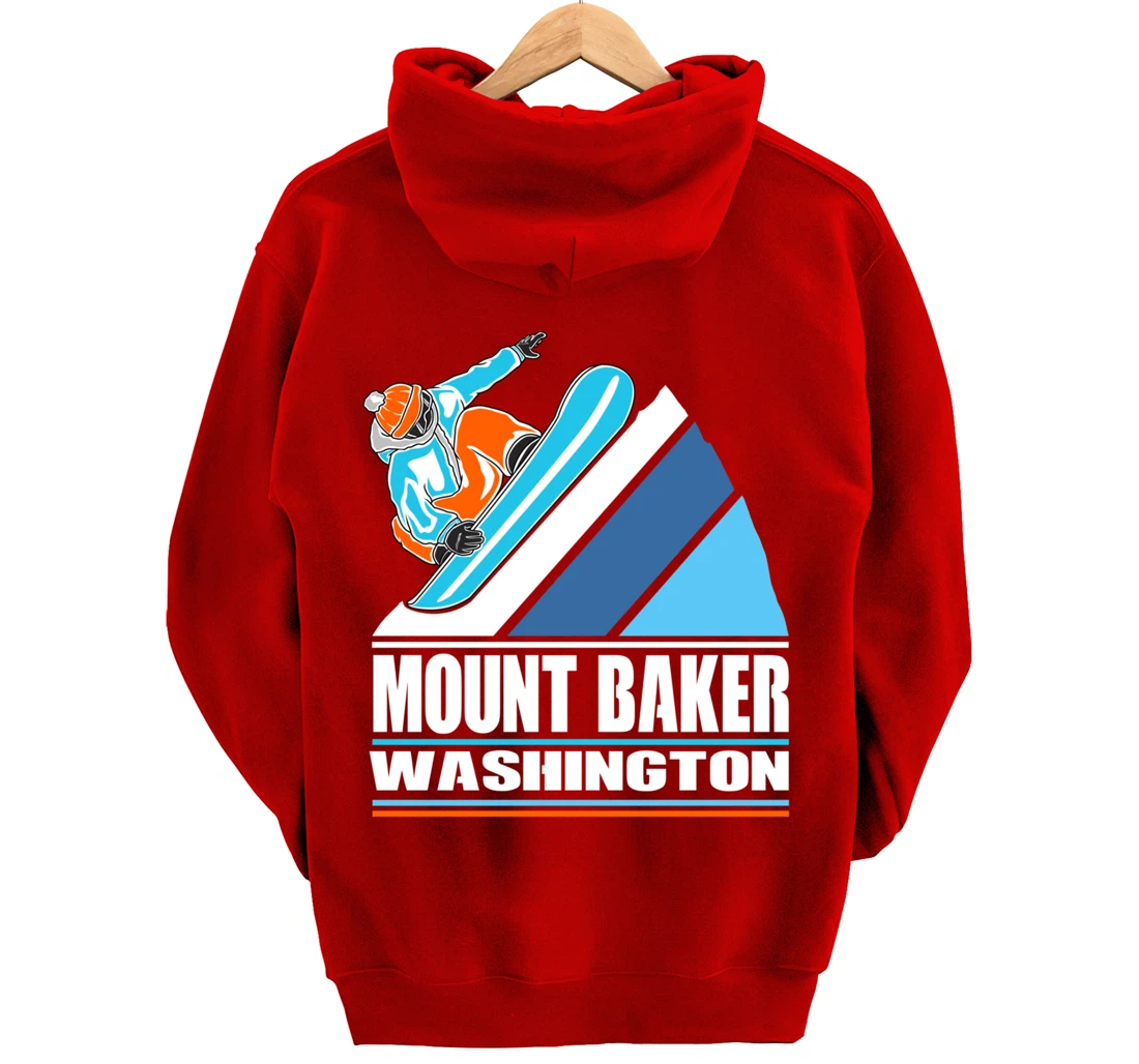 Mount Baker Washington - Vintage Snowboarder Pullover Hoodie