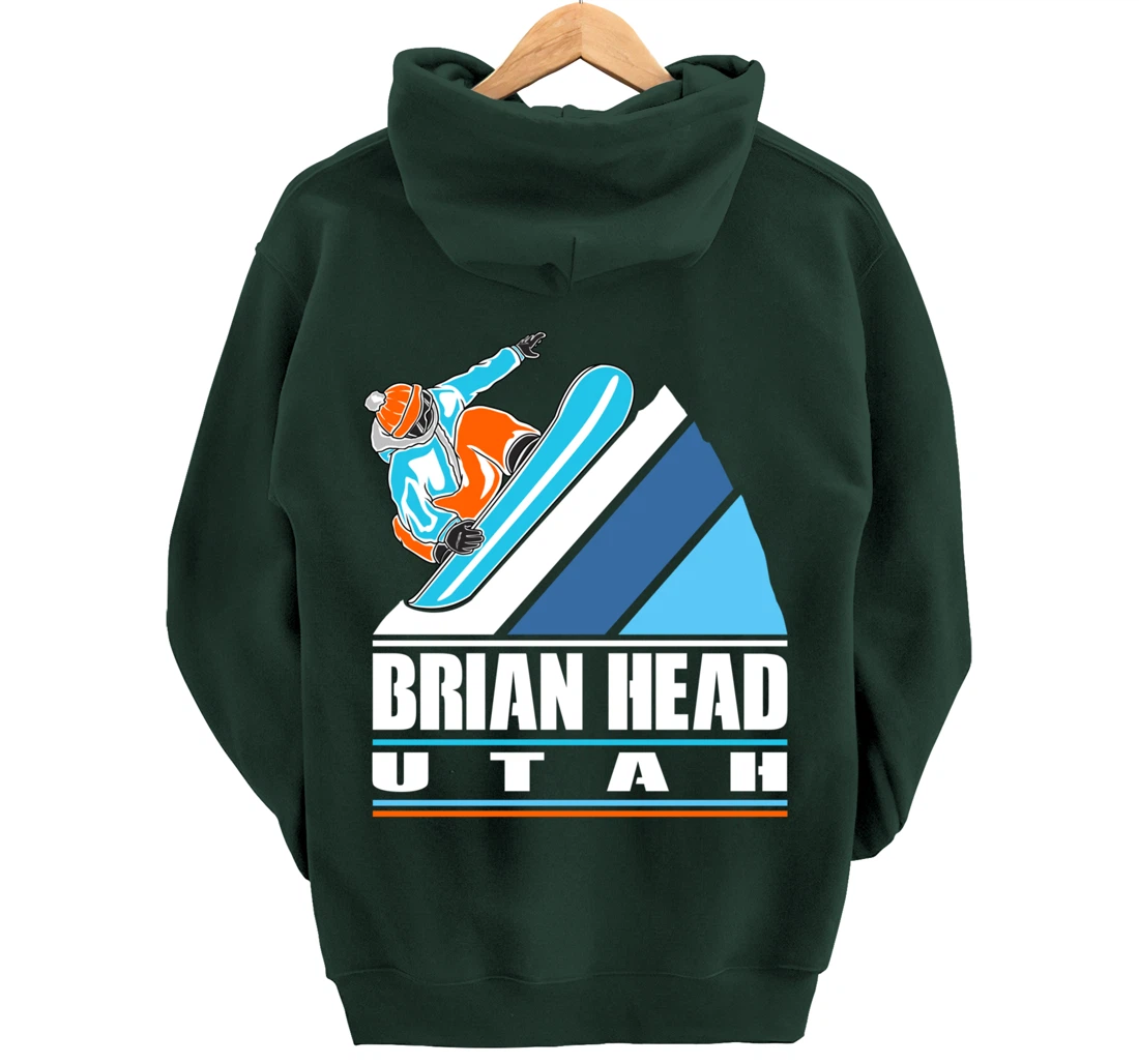 Brian Head Utah - Vintage Snowboarder Pullover Hoodie