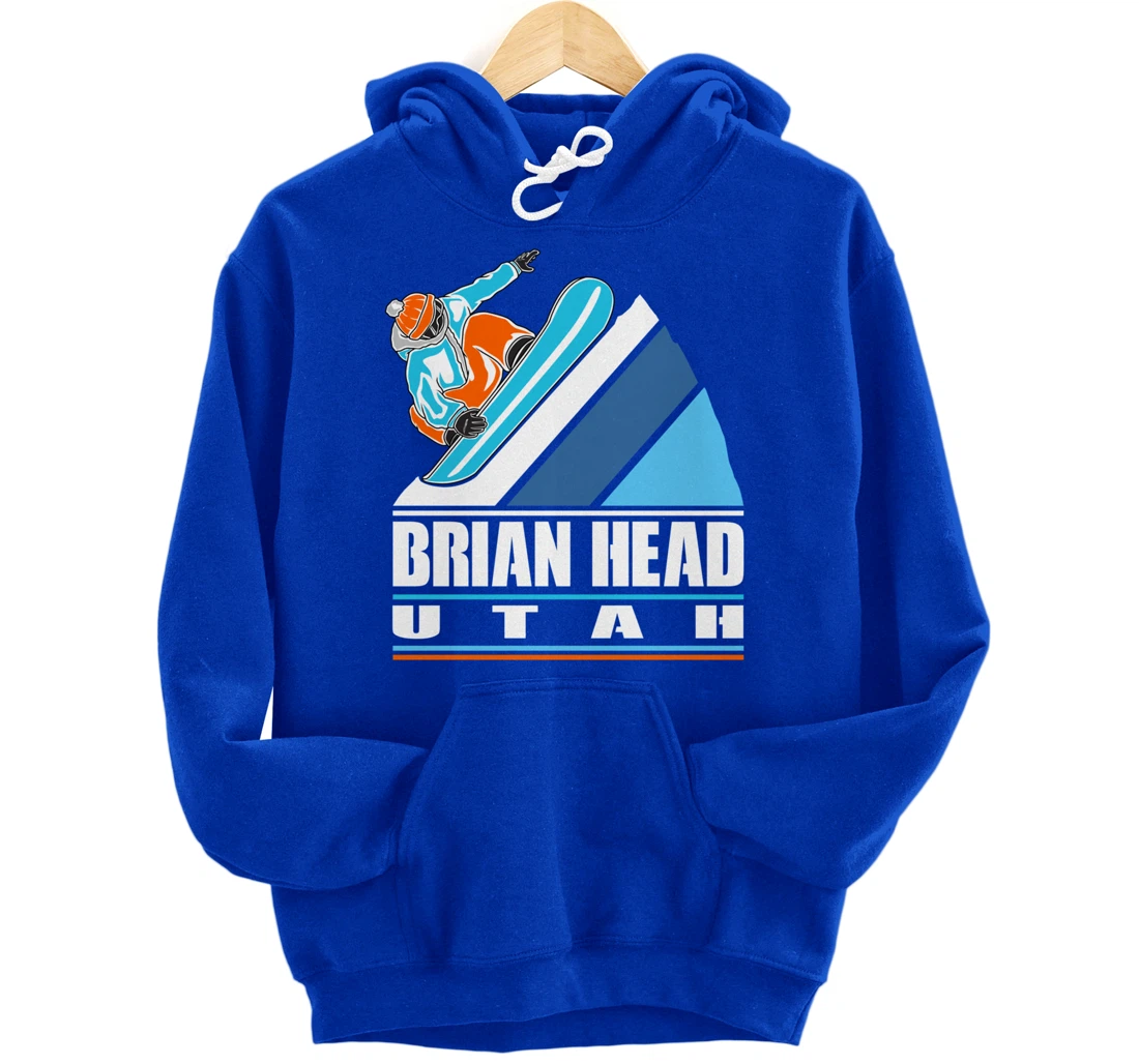 Brian Head Utah - Vintage Snowboarder Pullover Hoodie
