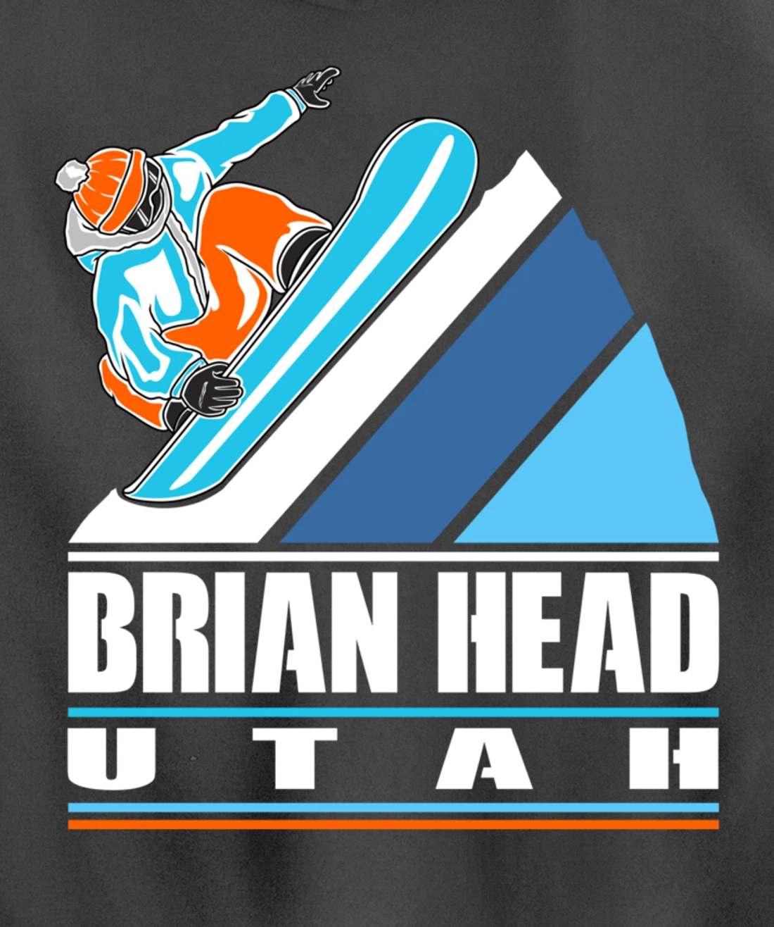 Brian Head Utah - Vintage Snowboarder Pullover Hoodie