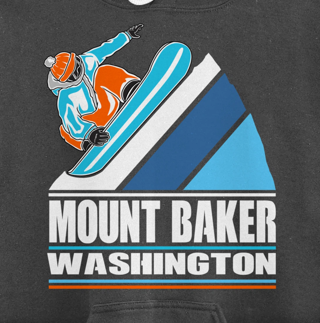 Mount Baker Washington - Vintage Snowboarder Pullover Hoodie