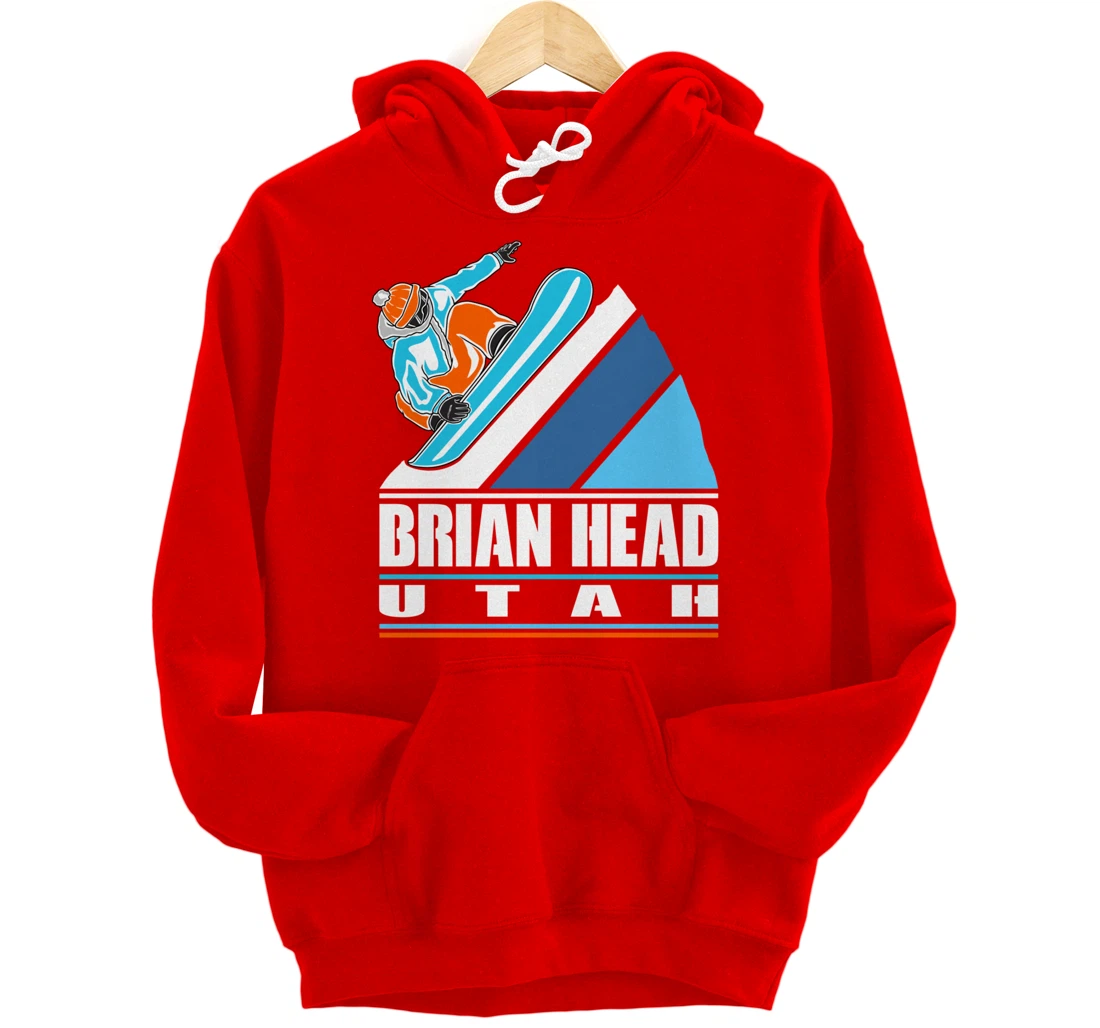 Brian Head Utah - Vintage Snowboarder Pullover Hoodie