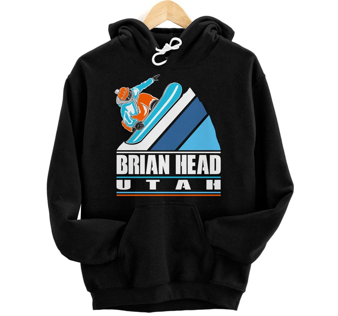Brian Head Utah - Vintage Snowboarder Pullover Hoodie