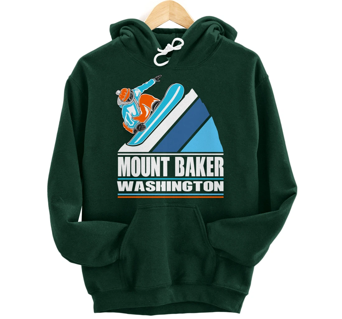 Mount Baker Washington - Vintage Snowboarder Pullover Hoodie
