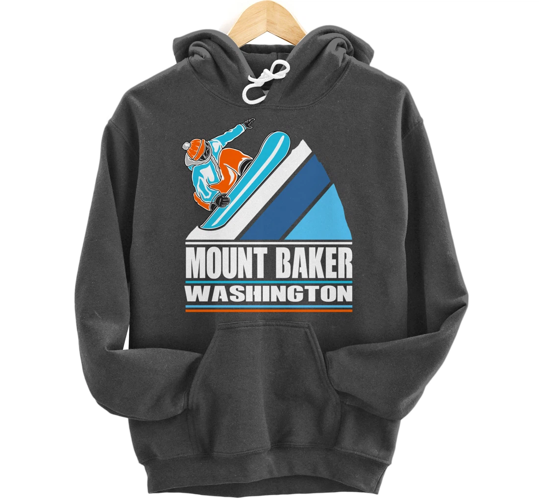 Mount Baker Washington - Vintage Snowboarder Pullover Hoodie