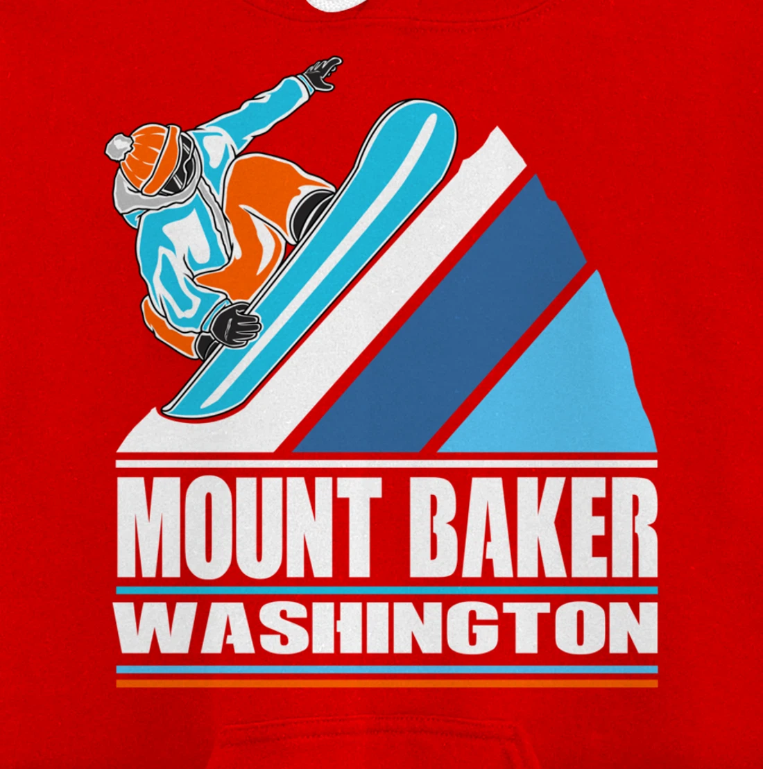 Mount Baker Washington - Vintage Snowboarder Pullover Hoodie