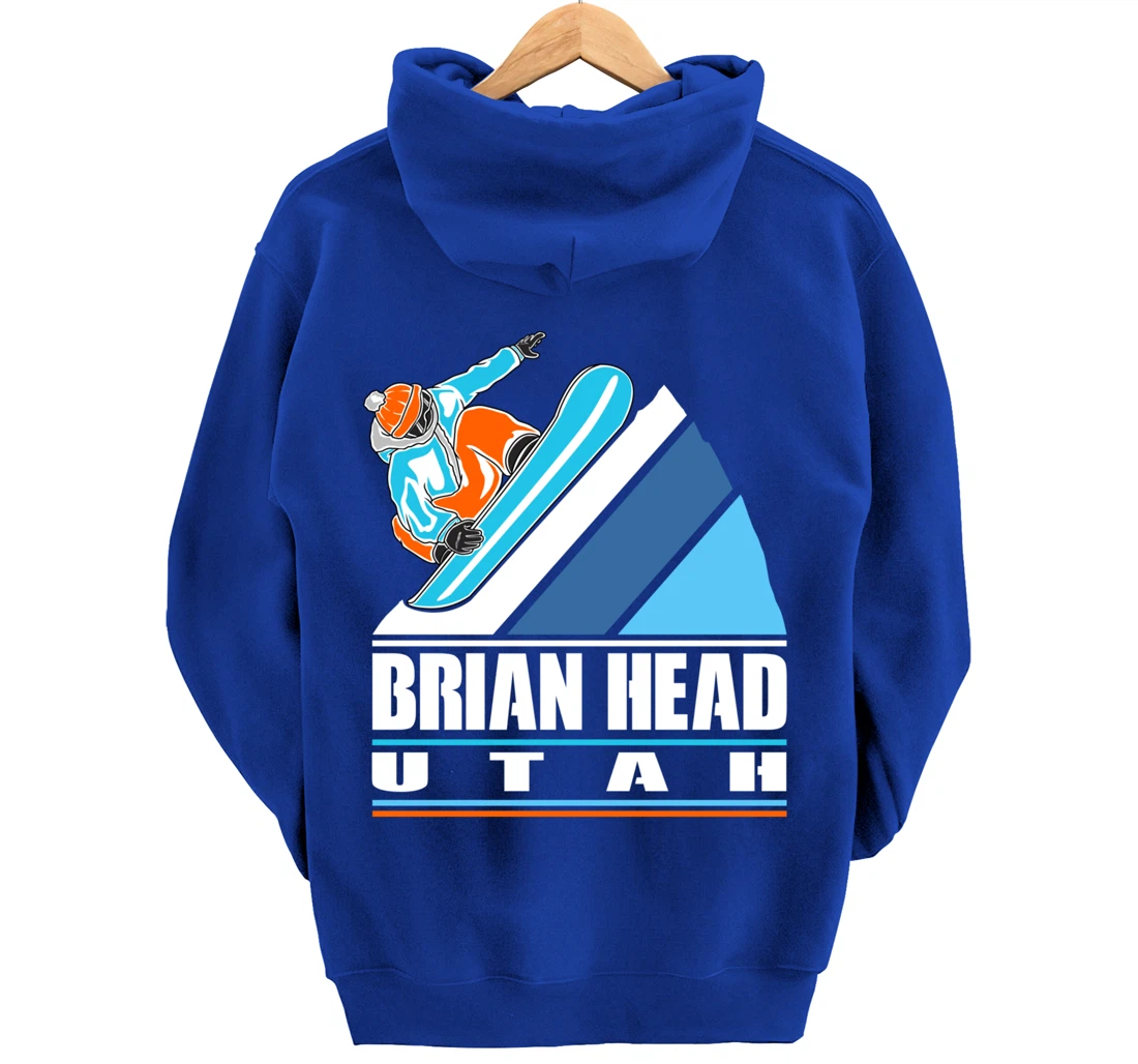 Brian Head Utah - Vintage Snowboarder Pullover Hoodie