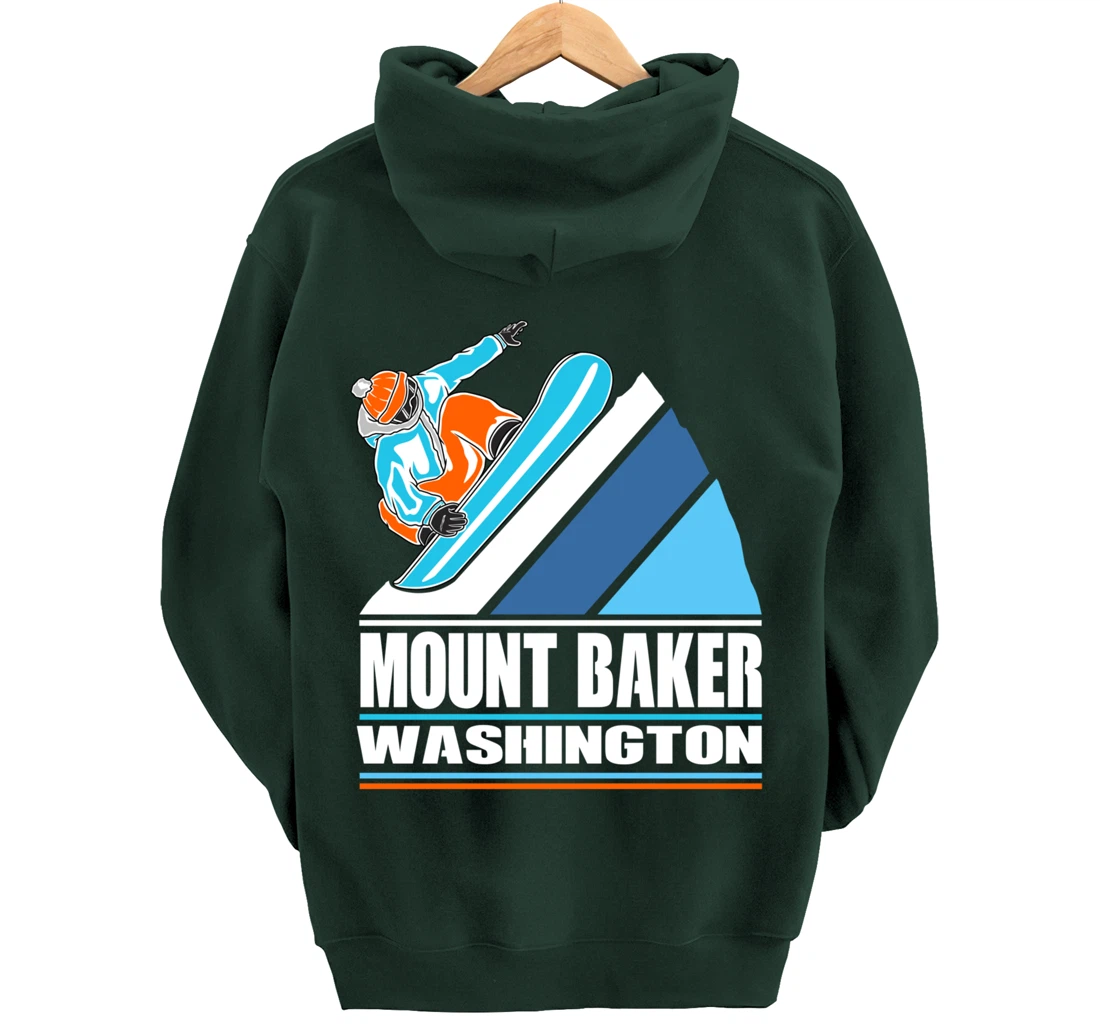 Mount Baker Washington - Vintage Snowboarder Pullover Hoodie