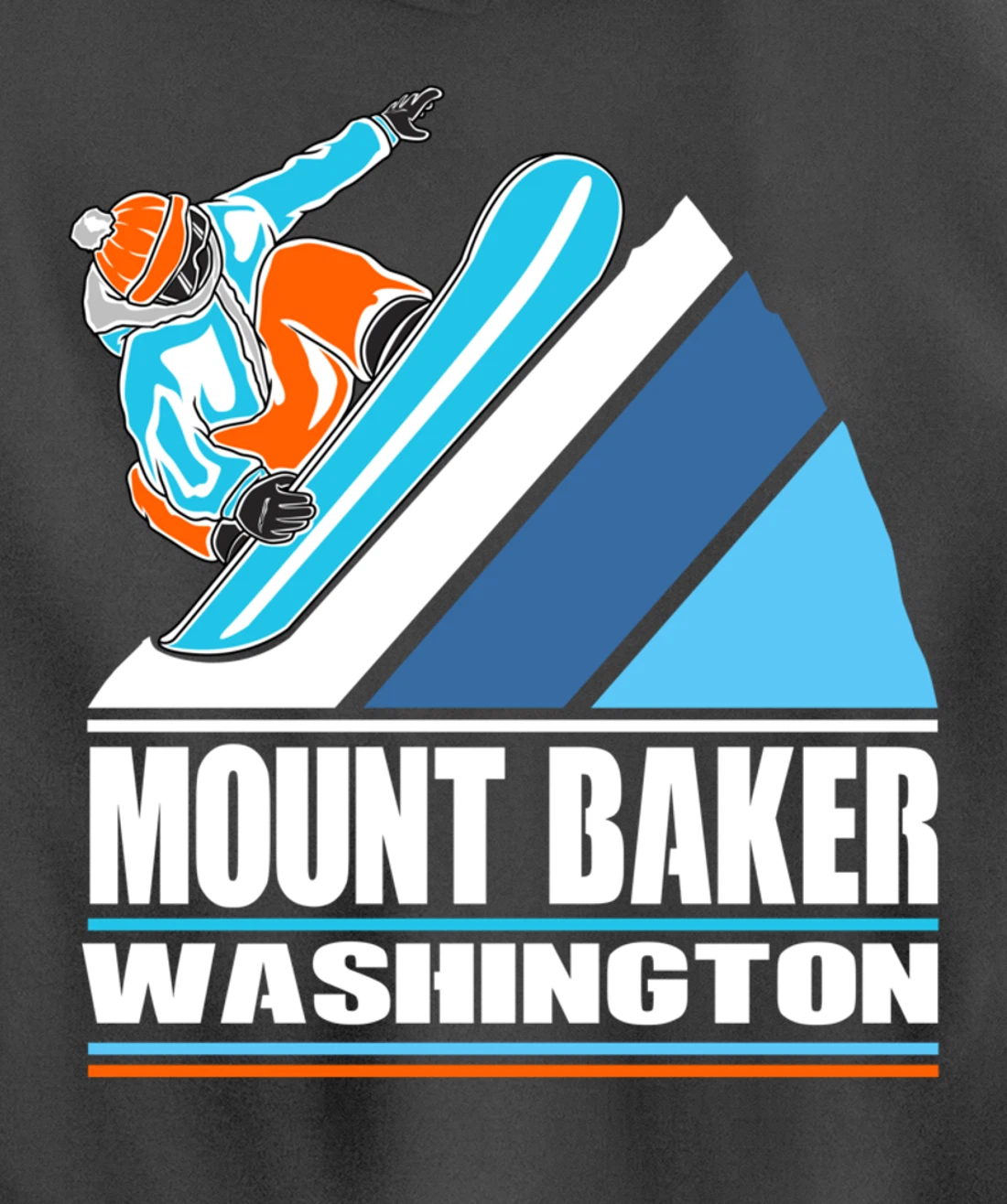 Mount Baker Washington - Vintage Snowboarder Pullover Hoodie