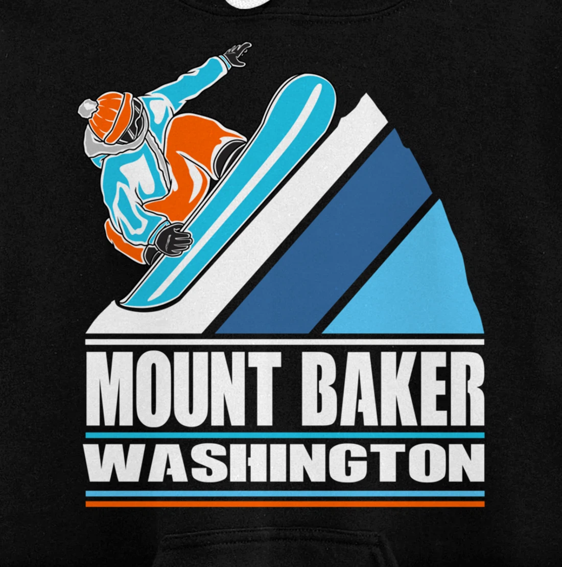 Mount Baker Washington - Vintage Snowboarder Pullover Hoodie