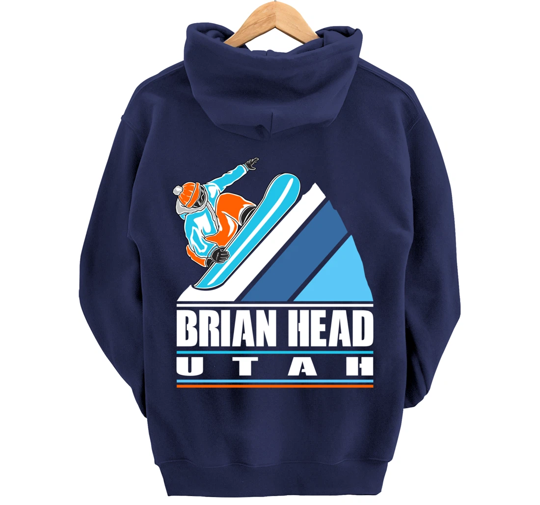 Brian Head Utah - Vintage Snowboarder Pullover Hoodie