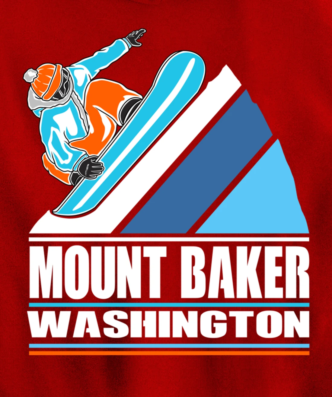 Mount Baker Washington - Vintage Snowboarder Pullover Hoodie
