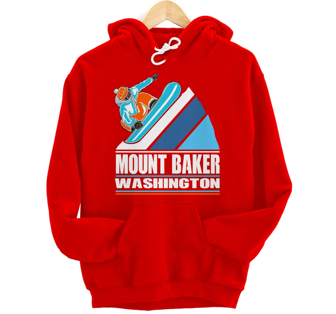Mount Baker Washington - Vintage Snowboarder Pullover Hoodie
