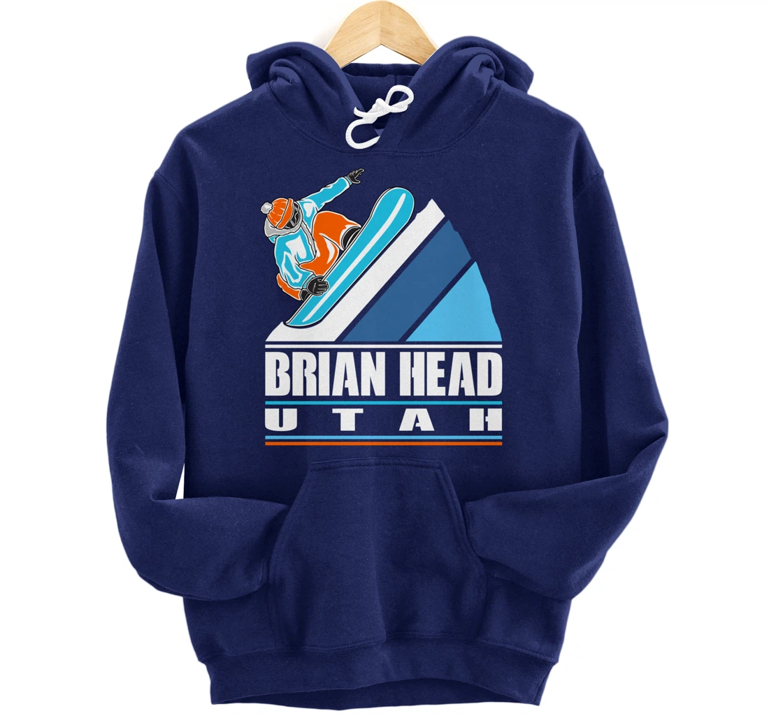 Brian Head Utah - Vintage Snowboarder Pullover Hoodie