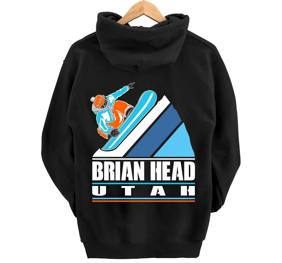 Brian Head Utah - Vintage Snowboarder Pullover Hoodie
