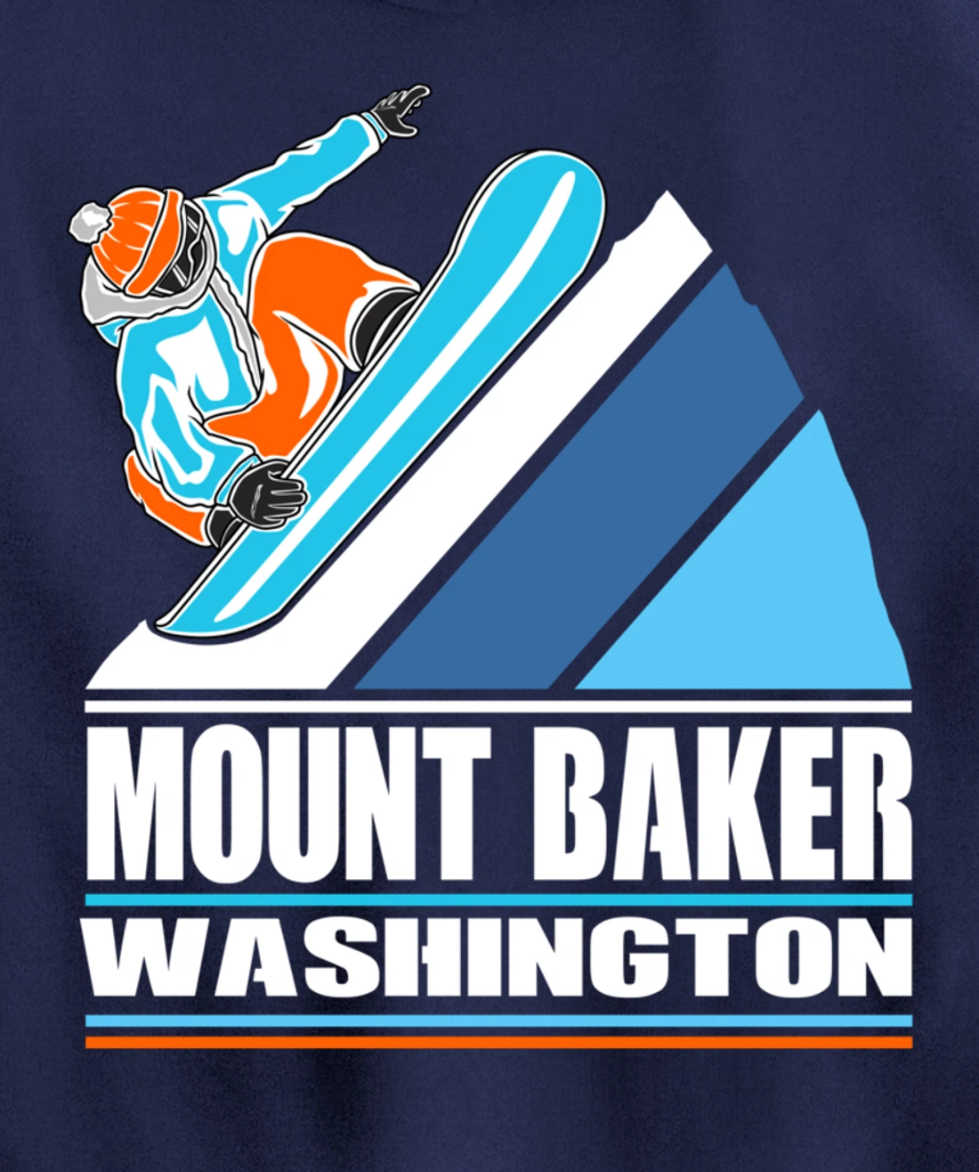 Mount Baker Washington - Vintage Snowboarder Pullover Hoodie