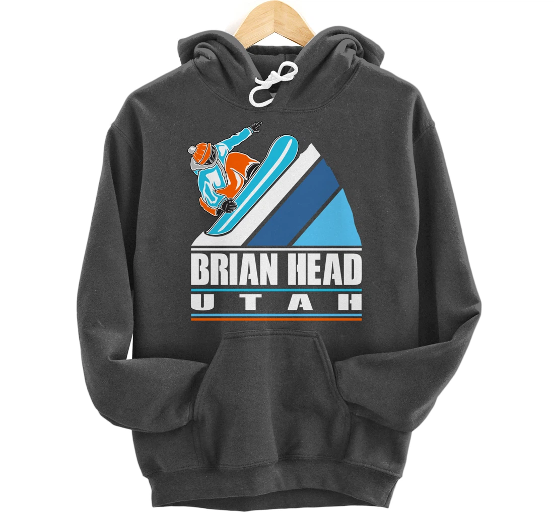 Brian Head Utah - Vintage Snowboarder Pullover Hoodie