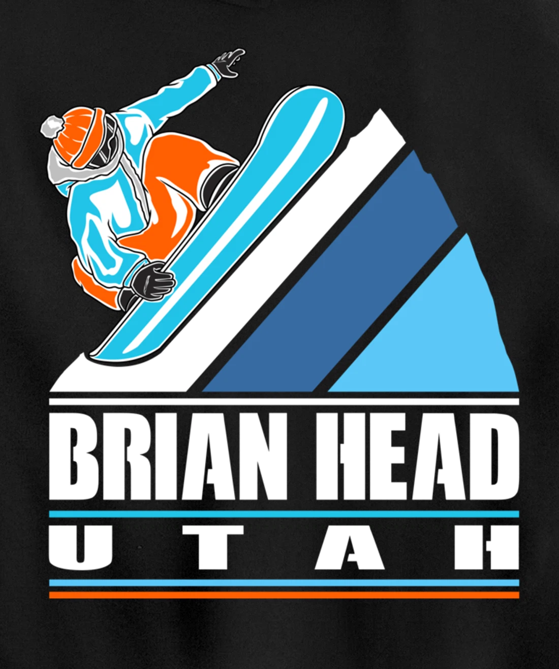 Brian Head Utah - Vintage Snowboarder Pullover Hoodie