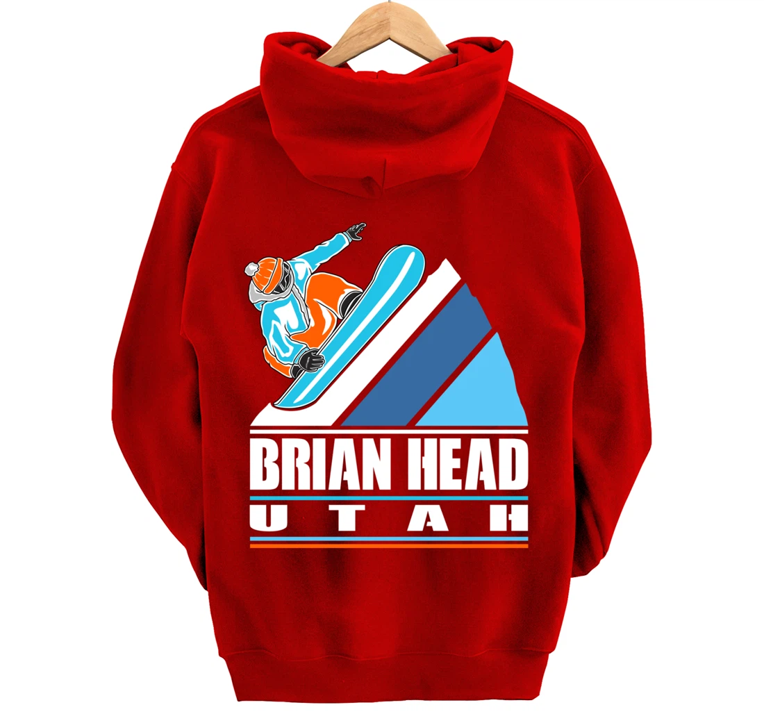 Brian Head Utah - Vintage Snowboarder Pullover Hoodie