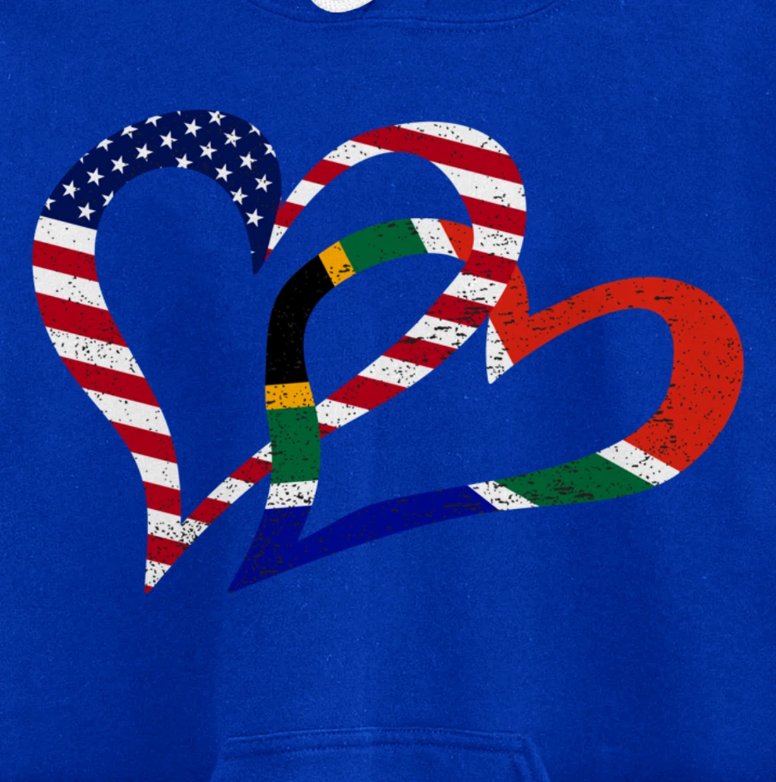 Love Heart South Africa African USA Americans Flag Colors Pullover Hoodie