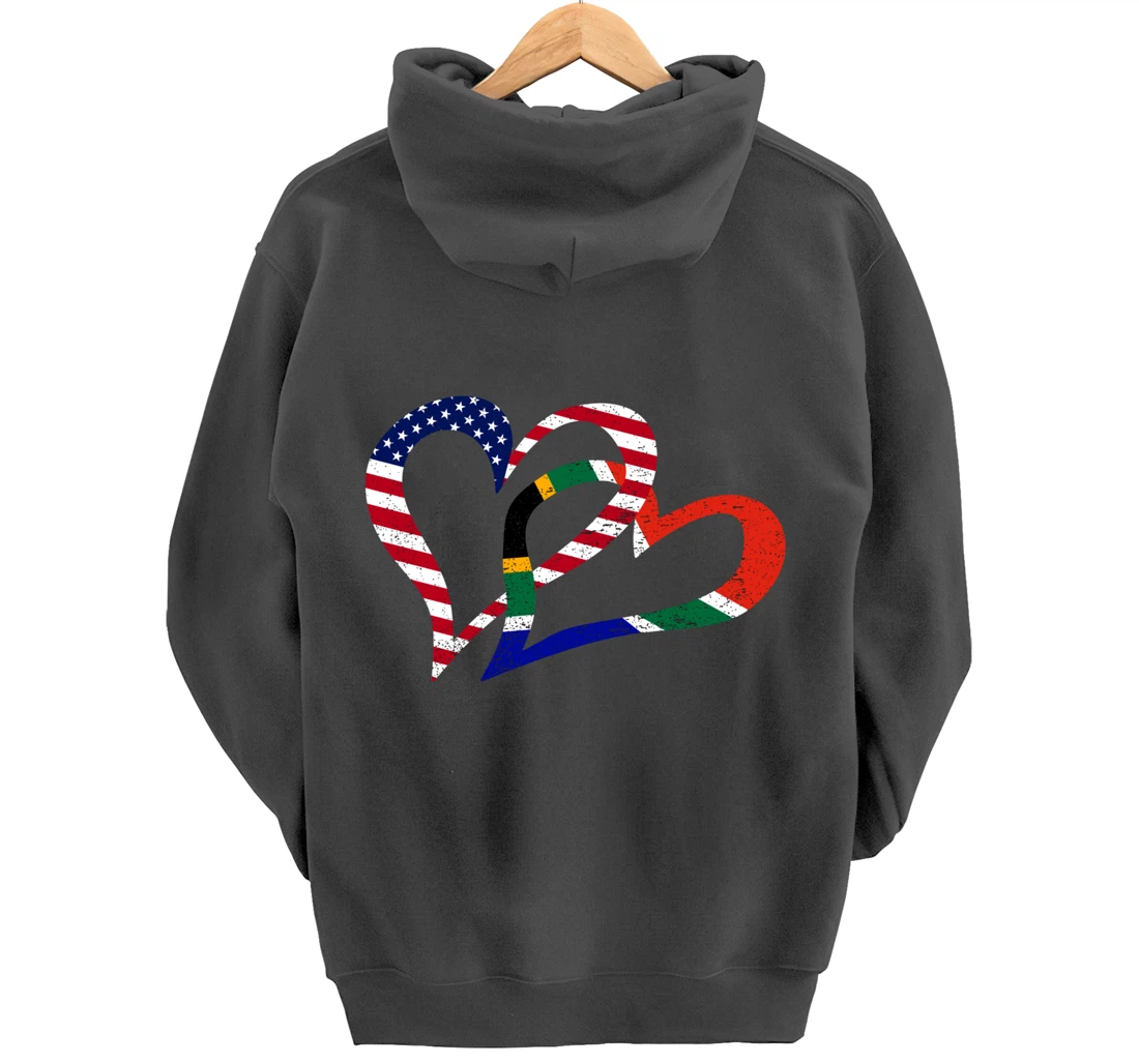 Love Heart South Africa African USA Americans Flag Colors Pullover Hoodie