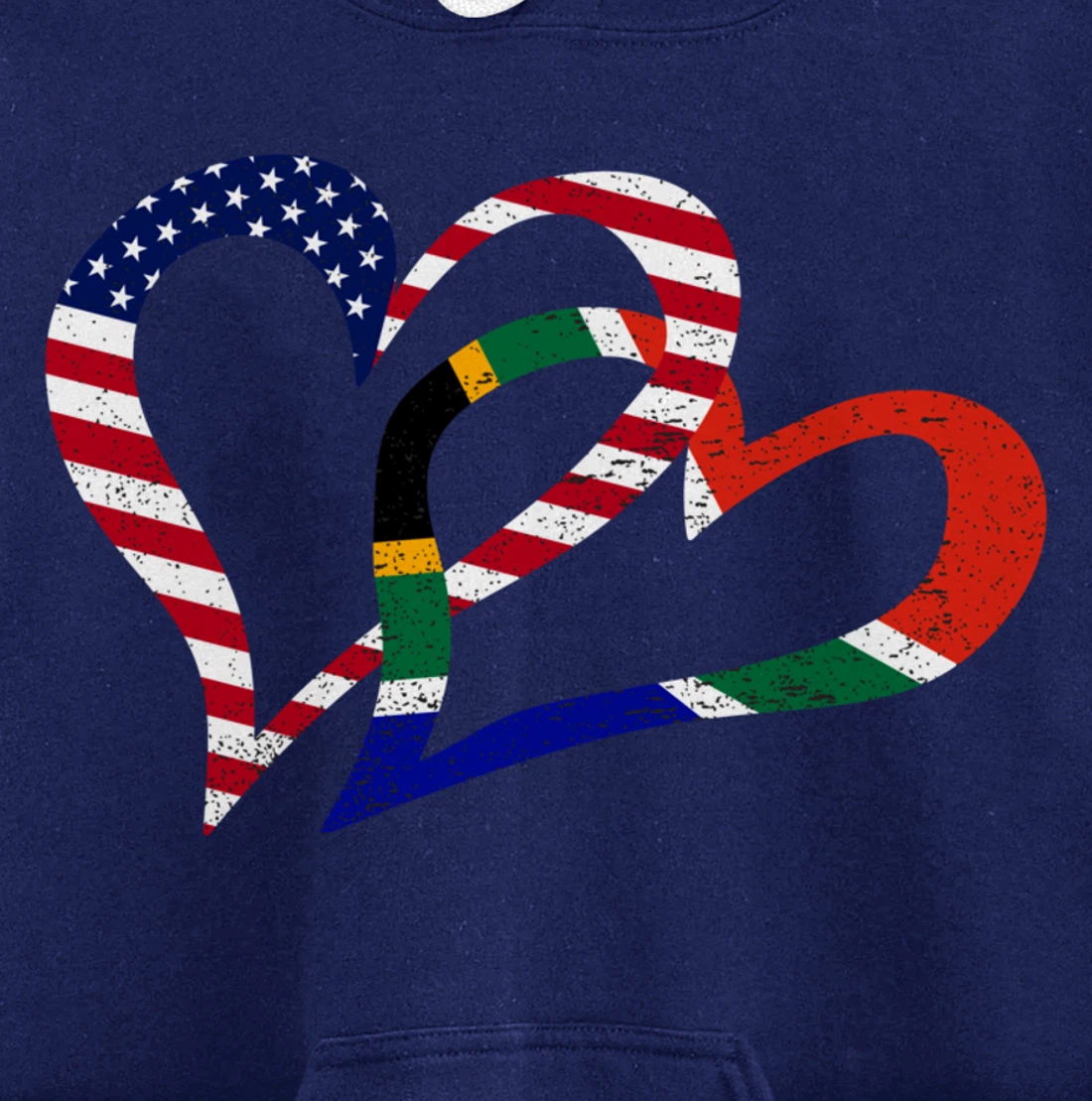 Love Heart South Africa African USA Americans Flag Colors Pullover Hoodie