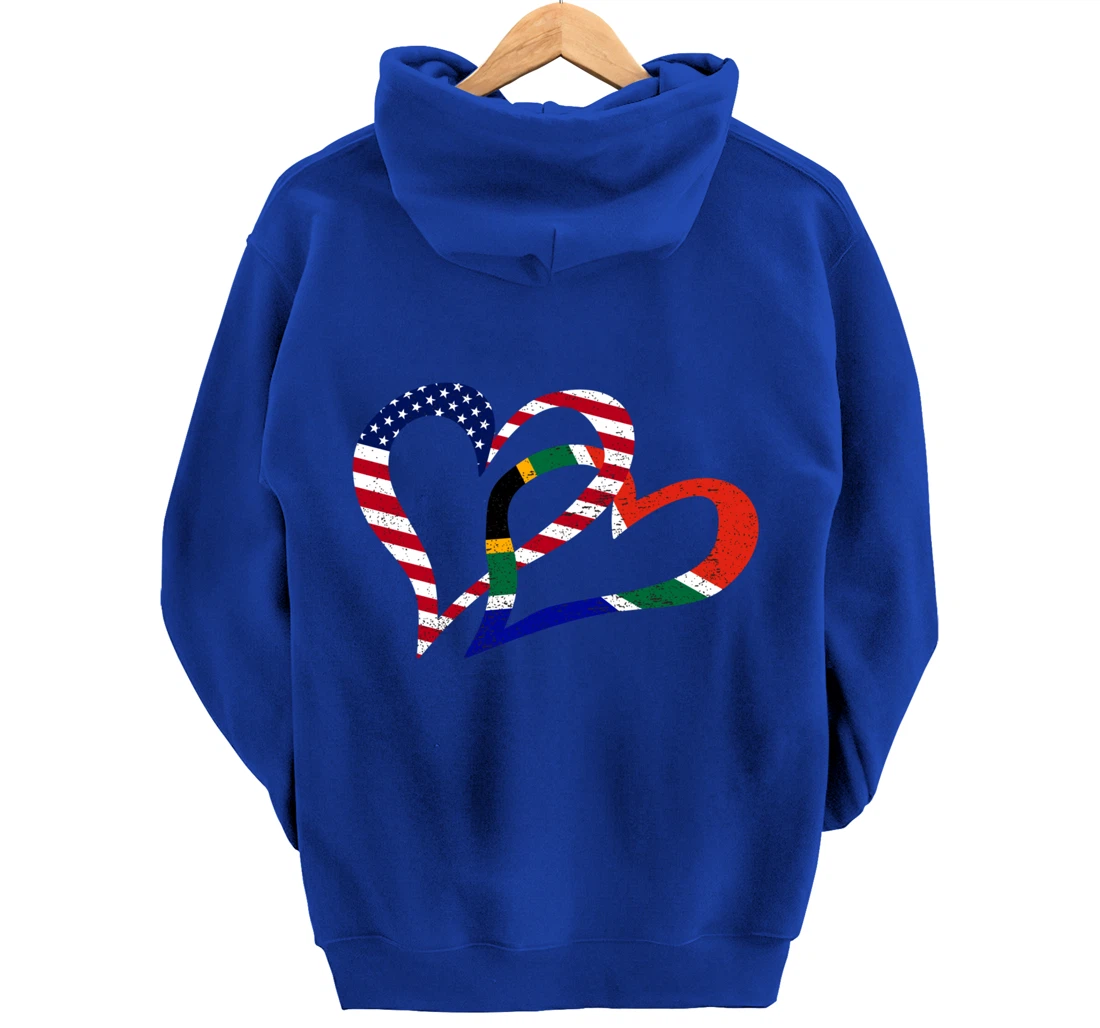 Love Heart South Africa African USA Americans Flag Colors Pullover Hoodie