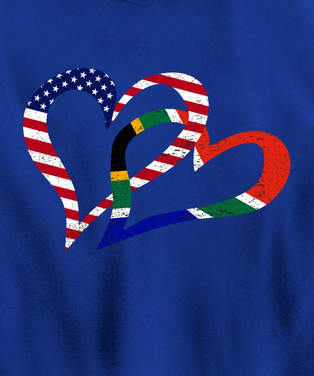 Love Heart South Africa African USA Americans Flag Colors Pullover Hoodie