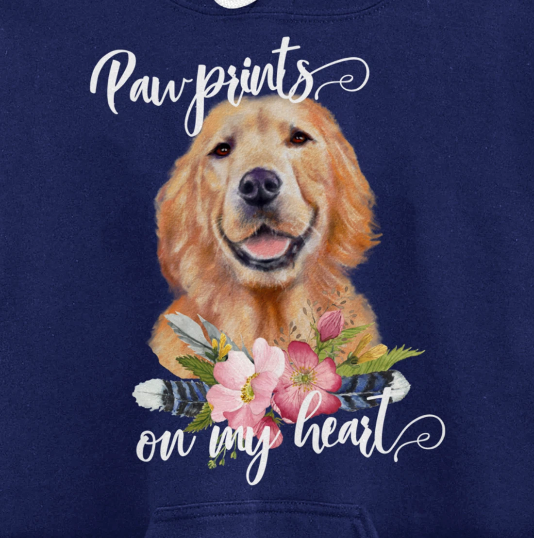 Paw Prints on My Heart Dog Lover Gifts Golden Retriever Pullover Hoodie