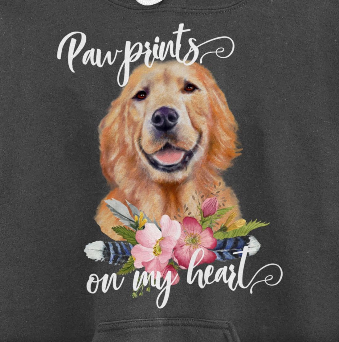 Paw Prints on My Heart Dog Lover Gifts Golden Retriever Pullover Hoodie