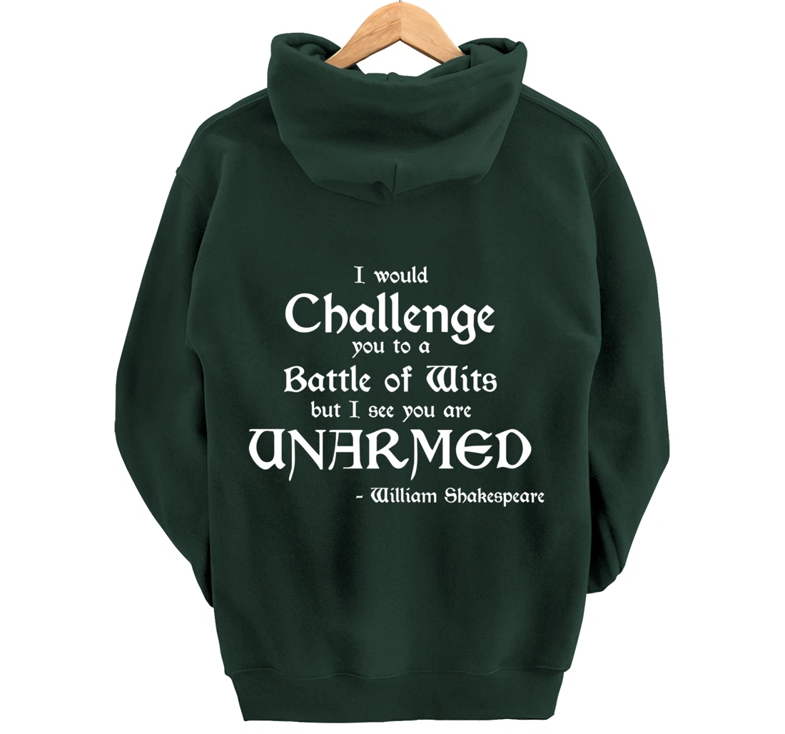 Funny William Shakespeare Battle of Wits Pullover Hoodie