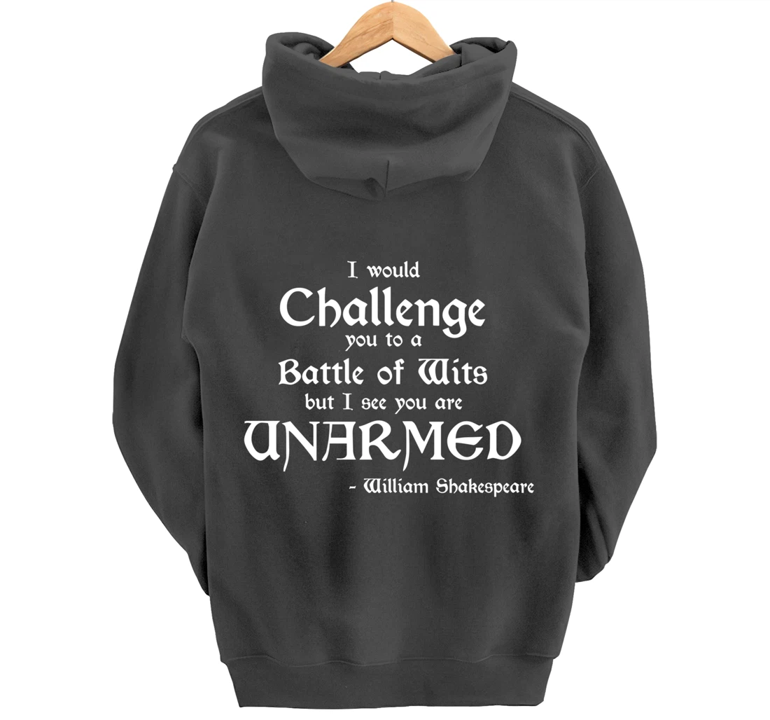 Funny William Shakespeare Battle of Wits Pullover Hoodie