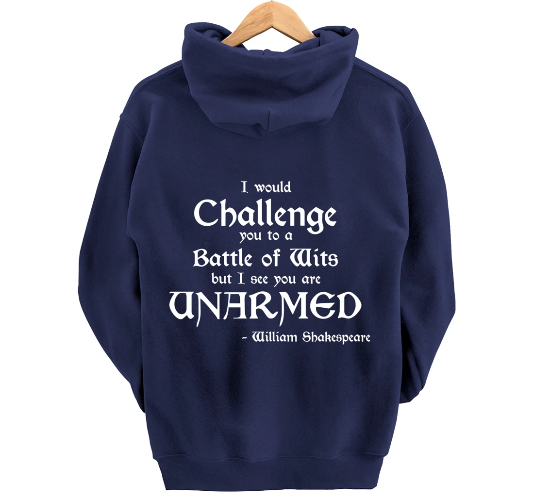 Funny William Shakespeare Battle of Wits Pullover Hoodie