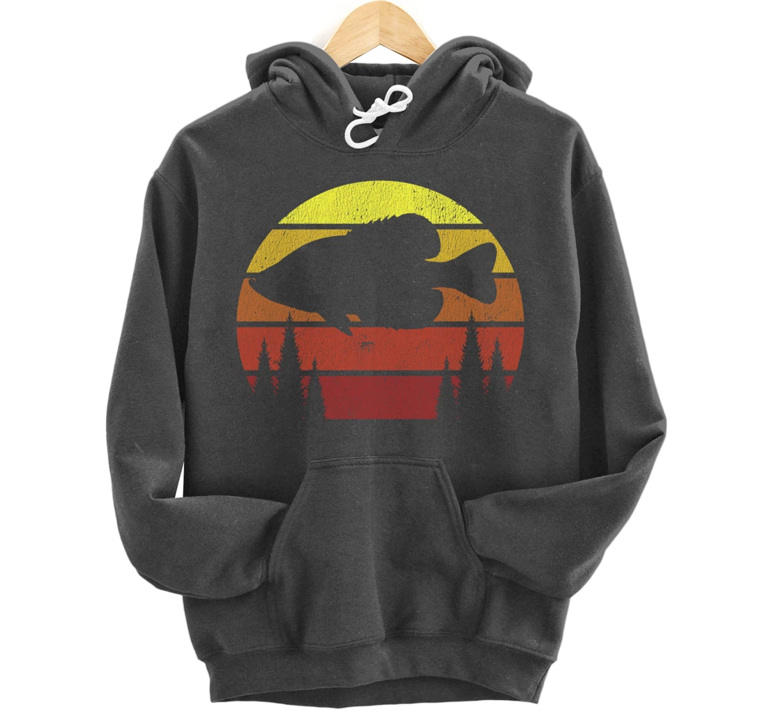 Crappie Fishing Retro Panfish Speck Fisherman Gift Pullover Hoodie