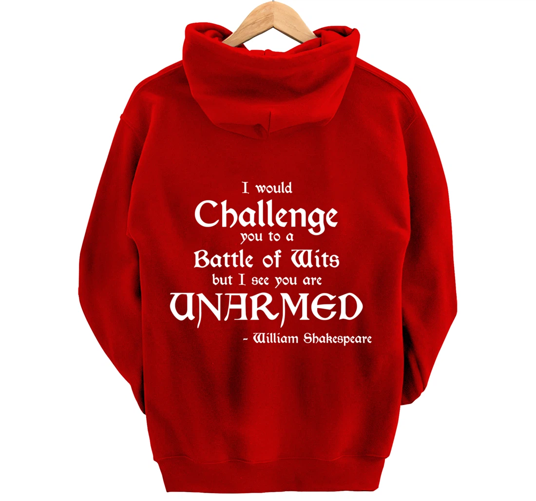 Funny William Shakespeare Battle of Wits Pullover Hoodie