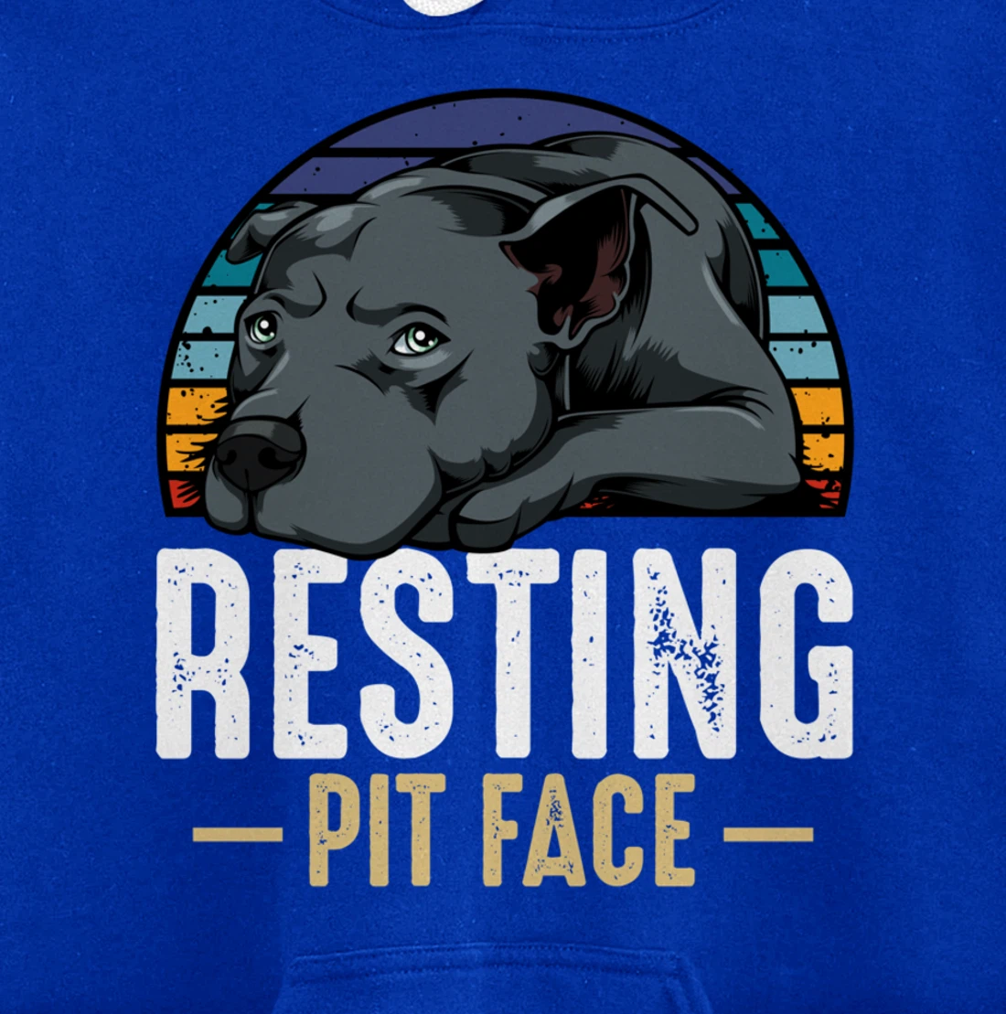 Resting Pit Face Pitbull Funny Cute Dog Pet Animal Lover Pullover Hoodie
