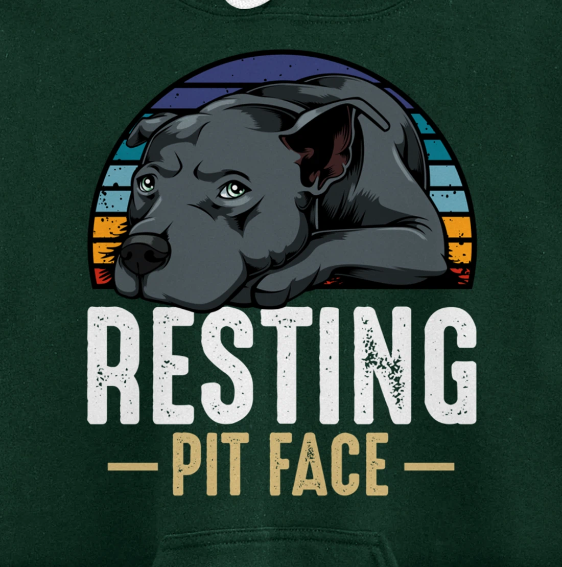 Resting Pit Face Pitbull Funny Cute Dog Pet Animal Lover Pullover Hoodie