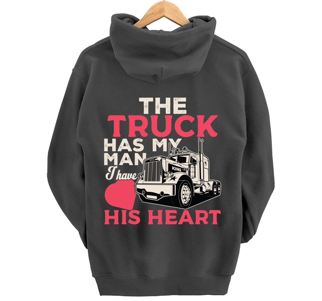 Truck Driver Wife Funny Trucker Wife Women Girls Gift Pullover Hoodie