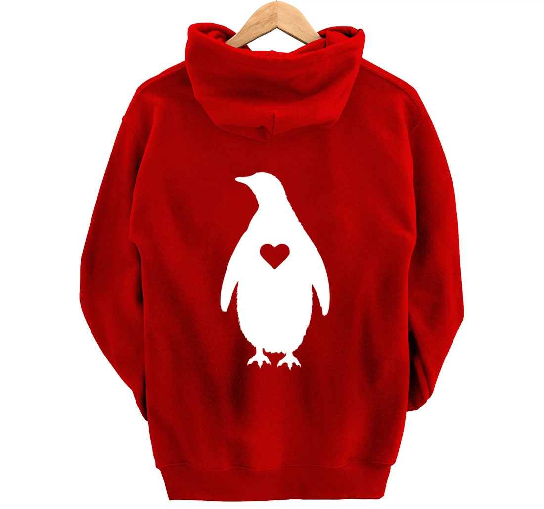 Penguin Lover Gift Penguin Heart Silhouette Gifts Pullover Hoodie