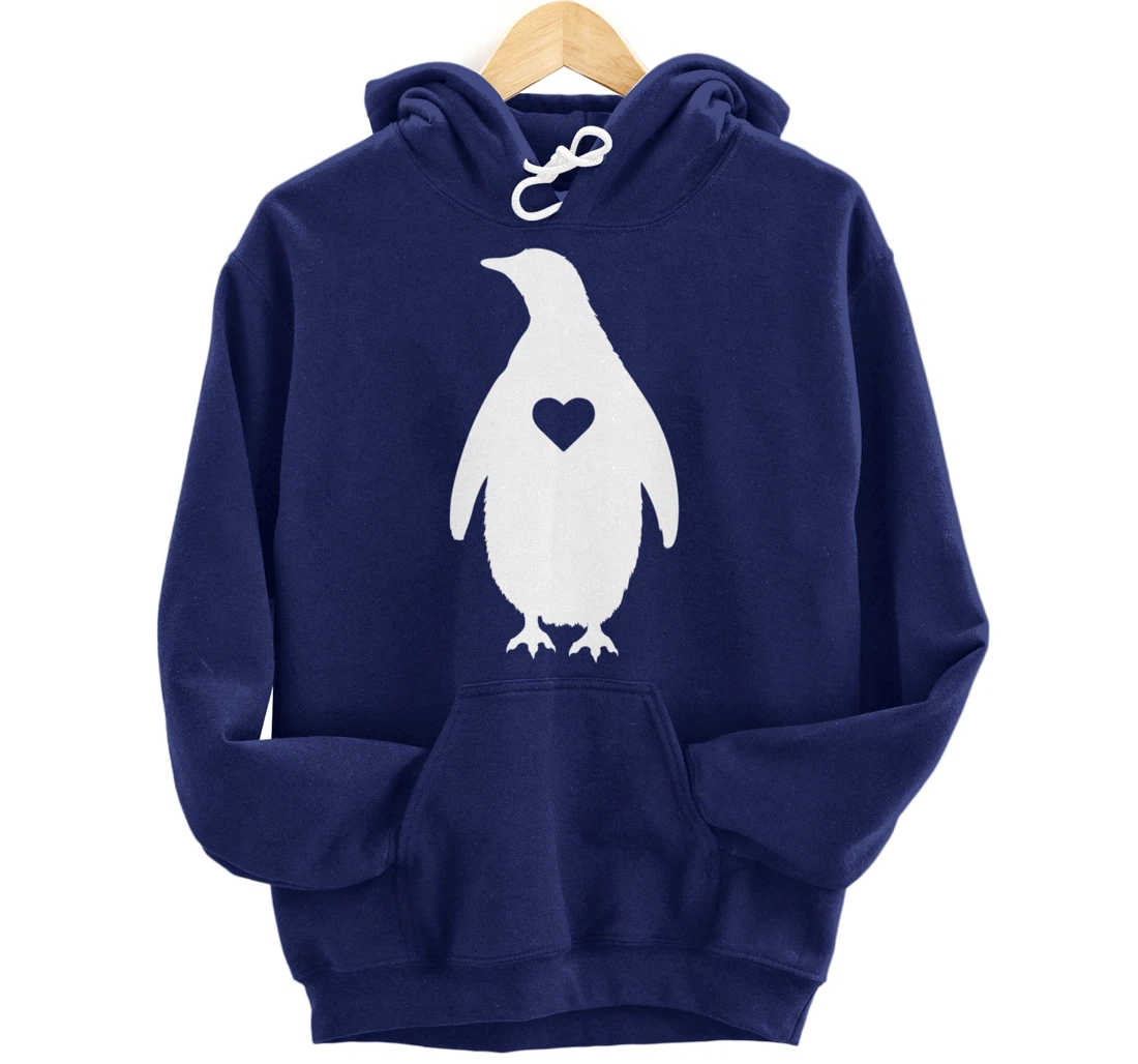 Penguin Lover Gift Penguin Heart Silhouette Gifts Pullover Hoodie
