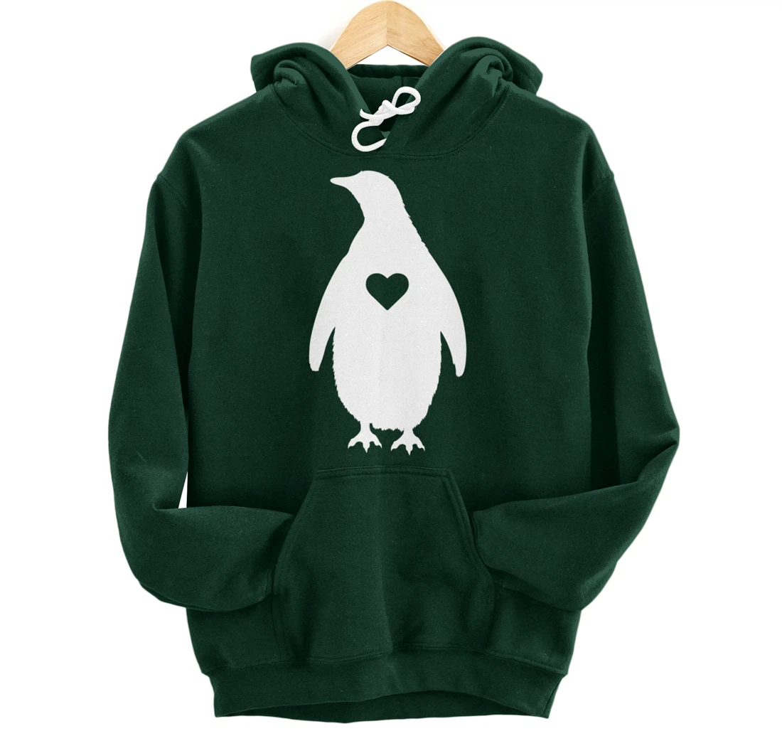 Penguin Lover Gift Penguin Heart Silhouette Gifts Pullover Hoodie