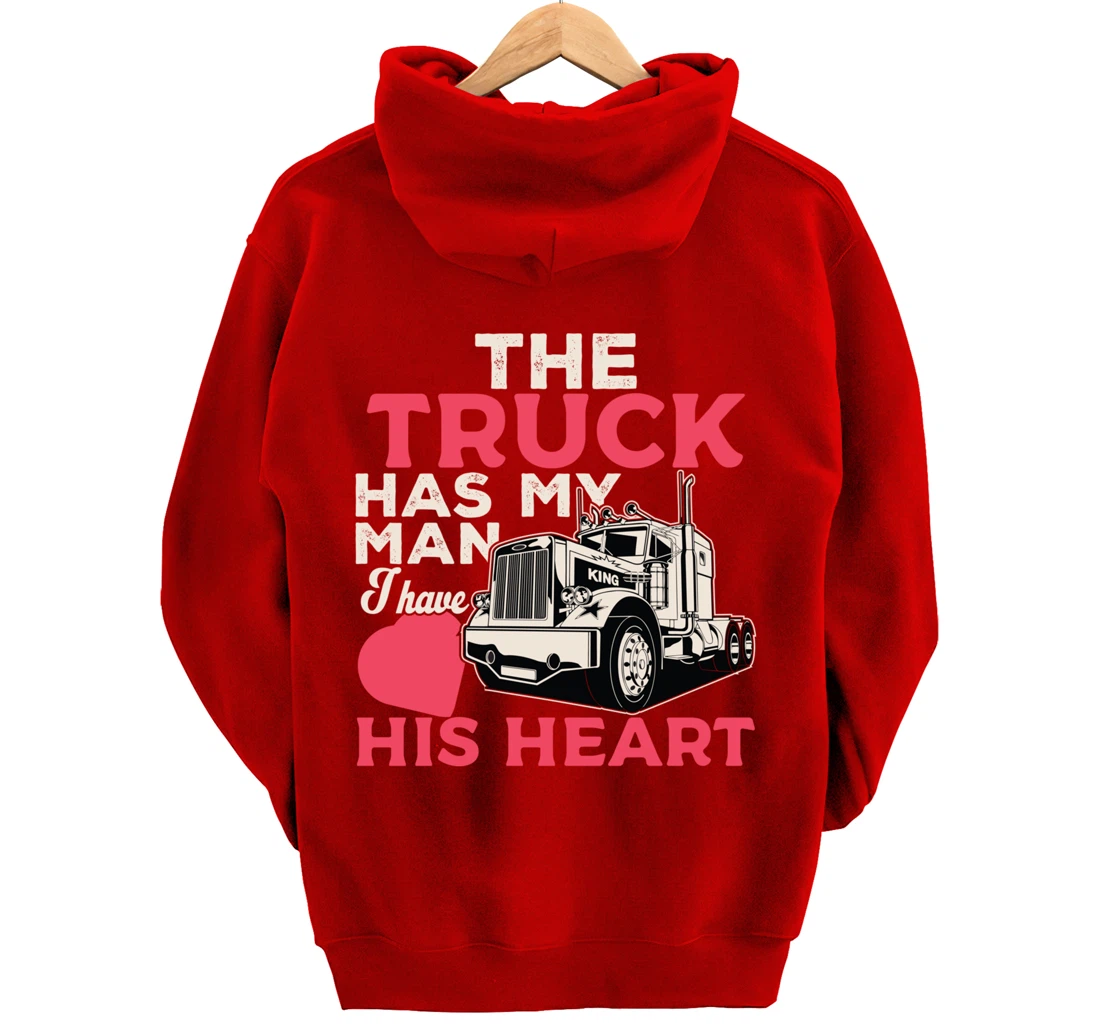 Truck Driver Wife Funny Trucker Wife Women Girls Gift Pullover Hoodie