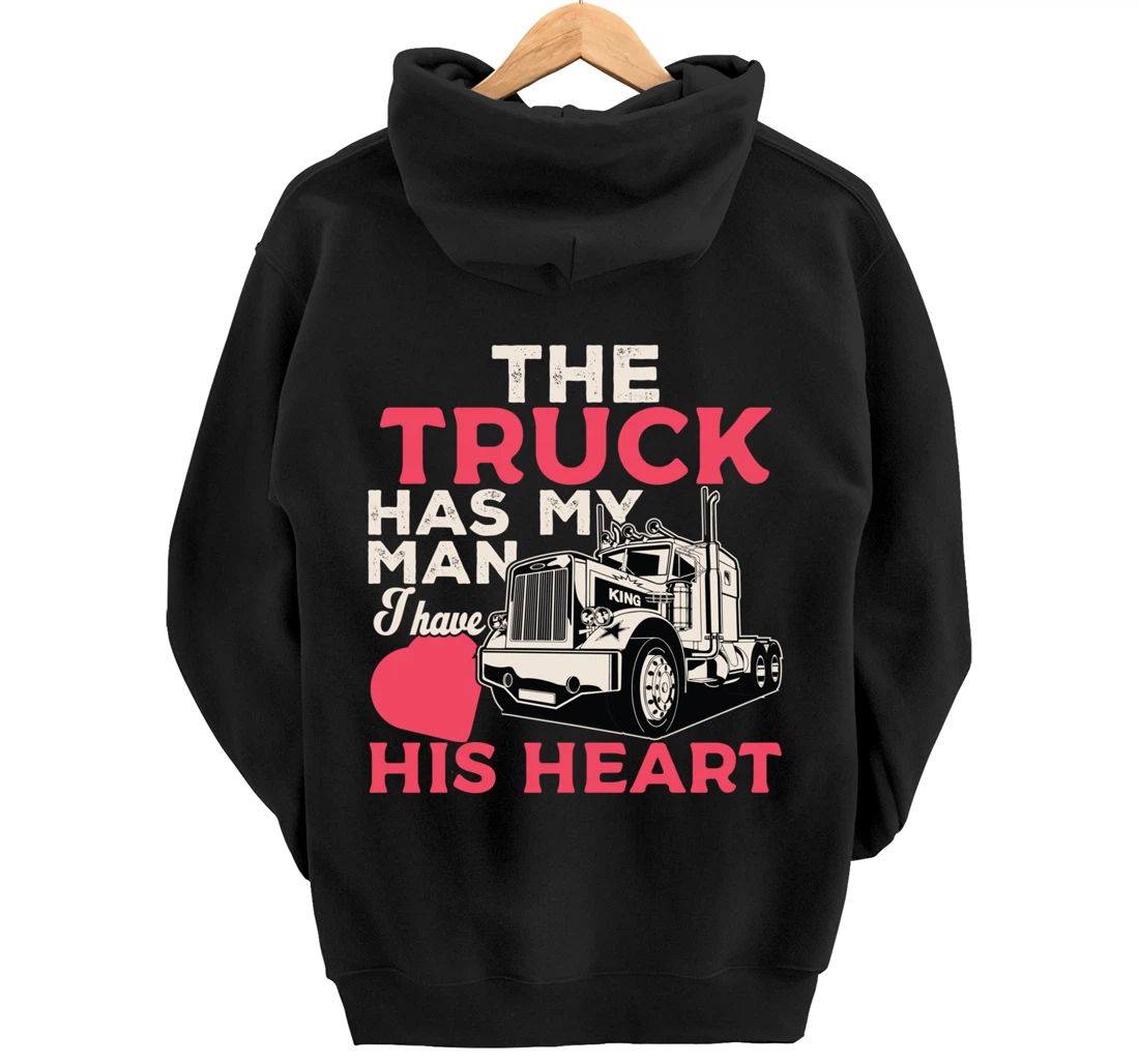 Truck Driver Wife Funny Trucker Wife Women Girls Gift Pullover Hoodie